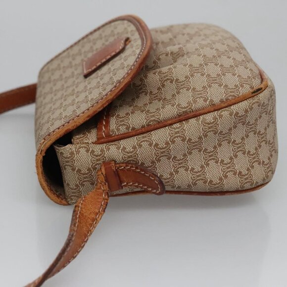 CELINE Macadam Canvas Shoulder Bag PVC Leather Beige Auth - Picture 6 of 16